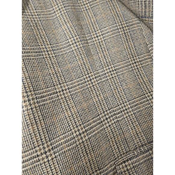 VTG Glen Check Plaid Lambswool Blazer Mens 42L Academia Elbow Patch Professor - Picture 5 of 11